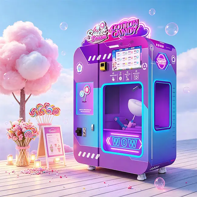 Cotton Candy Vending Machine for Shopping Mall Kiosk USA